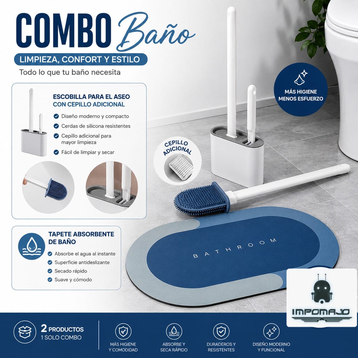 COMBO TAPETE Y CEPILLO SILICONA